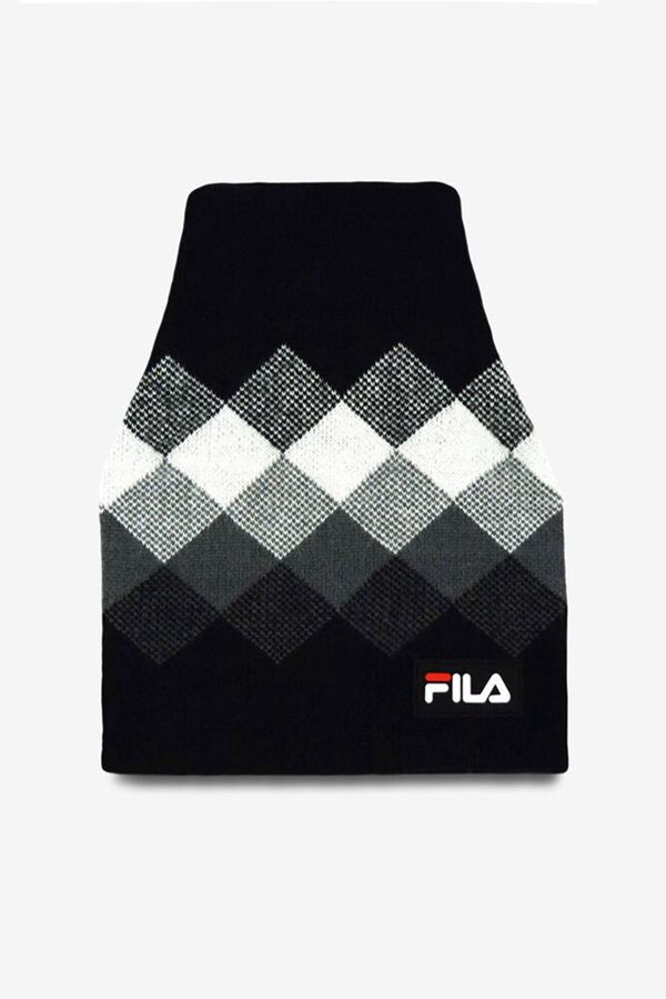 Fila Jacquard Retro Knit Beanie - Black,NZ 672-2651